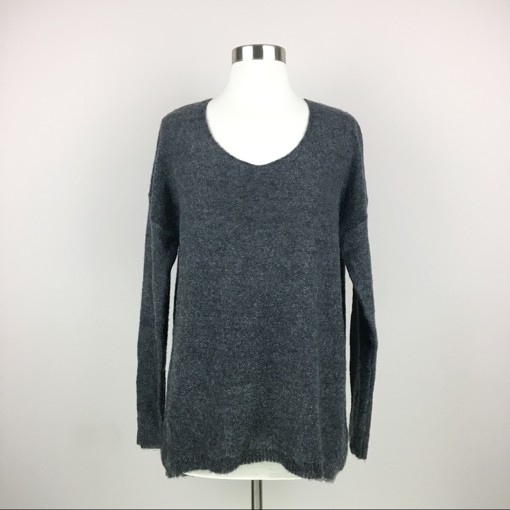 Gap Gray Sparkle Wool Blend Pullover Sweater M - image 1